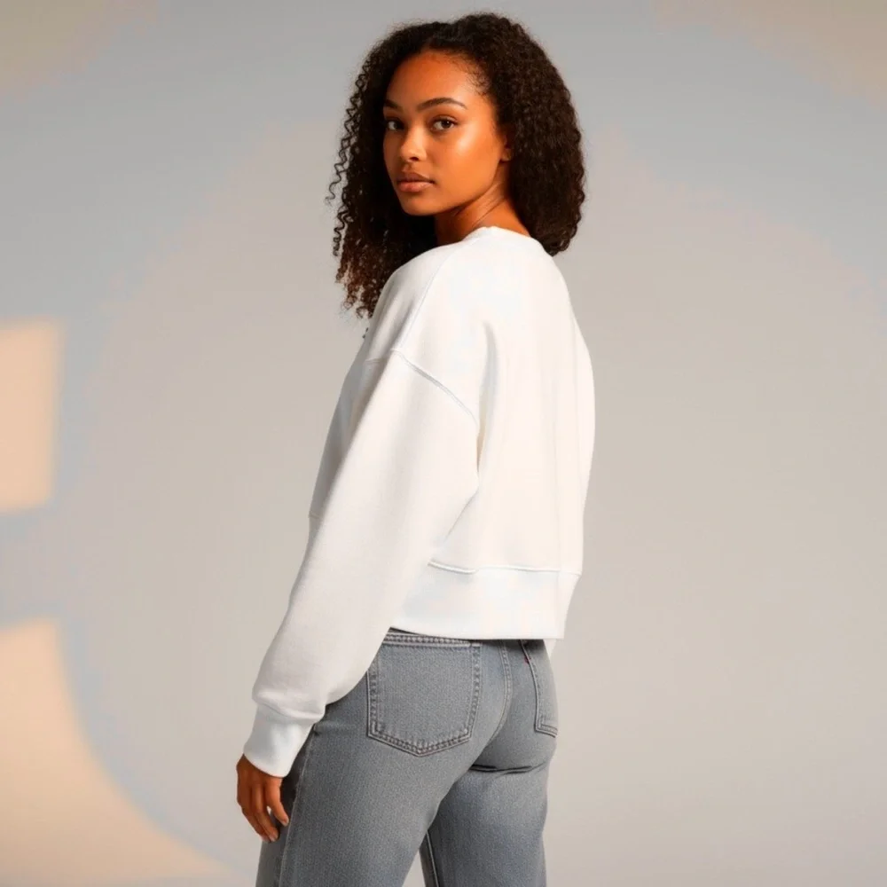 Wild Fable Ivory Cropped Pullover Sweater Size S off white - Picture 2 of 5